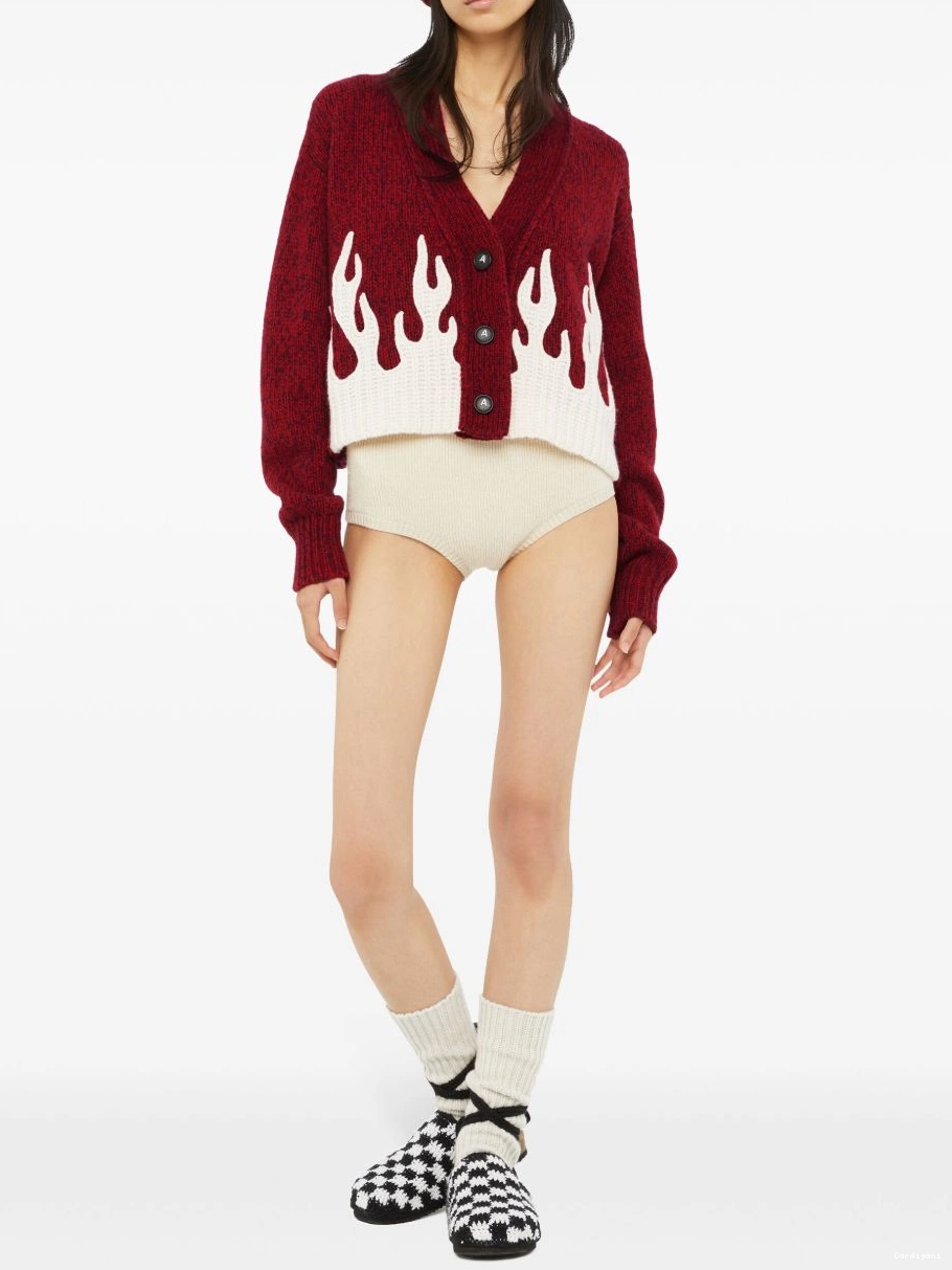 Affordable Women cropped cardigan Alanui flame-motif 0717